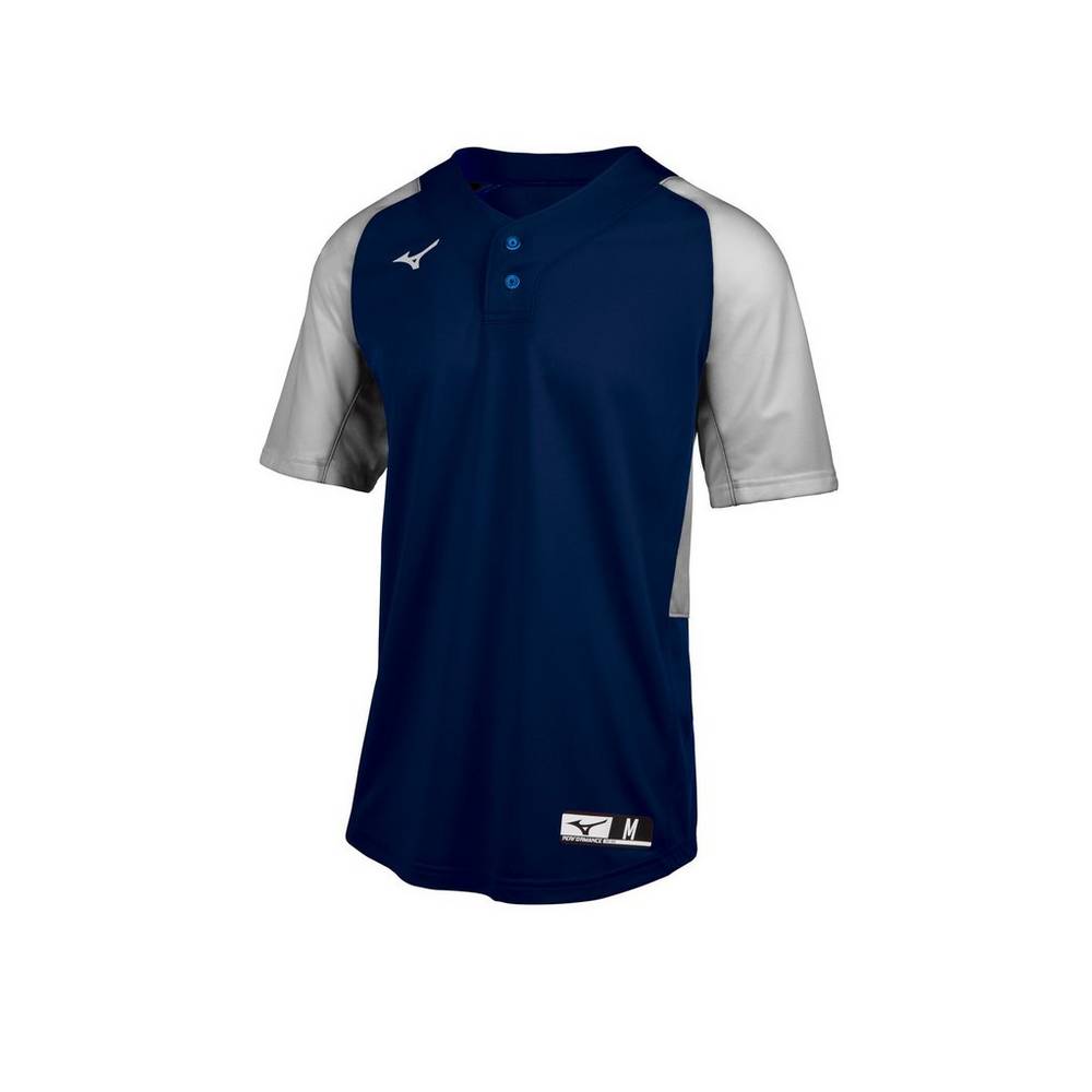 Jerseys Mizuno Aerolite 2-Button Hombre Azul Marino/Gris Outlet DWIC-64523